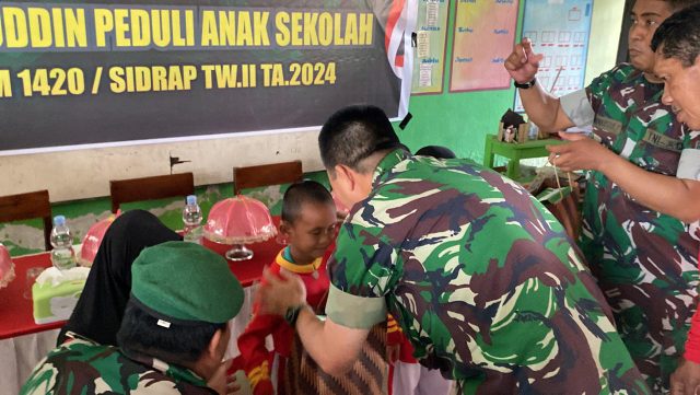 Dandim 1420/Sidrap melaksanakan Kegiatan Hasanuddin Peduli Anak Sekolah.